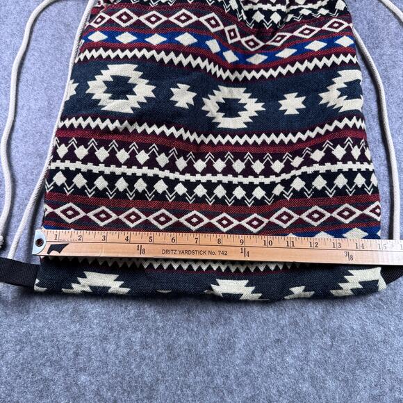 Alpaca Boho Aztec Ecuadorian Tote Bag with Drawstring - Picture 5 of 6